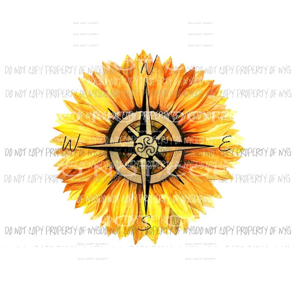 Sunflower Compass Sublimation transfers Heat Transfer