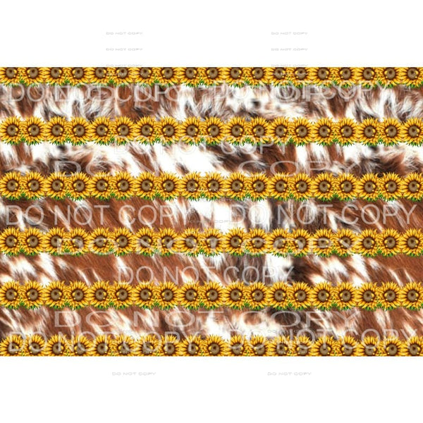 Sunflower Cowhide Sheet #1 Sublimation transfers - Heat 