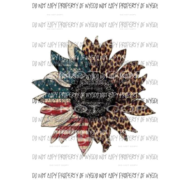 sunflower leopard flag # 2 Sublimation transfers Heat Transfer