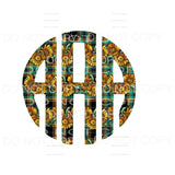 Sunflower leopard monogram letters put letters in notes 