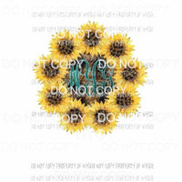 Sunflower Monogram #1 Sublimation transfers Heat Transfer