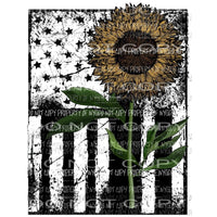 Sunflower Rustic American Flag background Sublimation transfers Heat Transfer