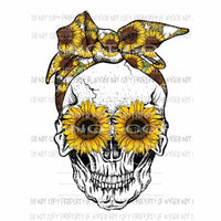 Sunflower Skull Sublimation transfers Heat Transfer