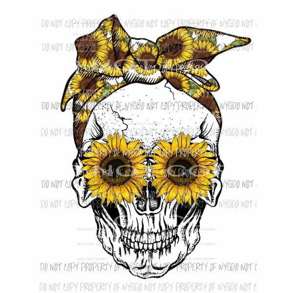 Sunflower Skull Sublimation transfers Heat Transfer