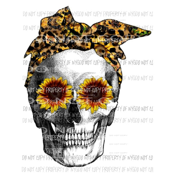 sunflower skull Sublimation transfers Heat Transfer