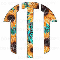 Sunflower Turquoise monogram letters put letters in notes 