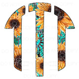 Sunflower Turquoise monogram letters put letters in notes 