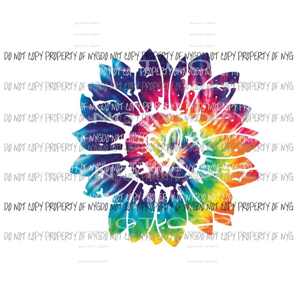 Sunflower with heart Tie Dye #1 Sublimation transfers Heat Transfer