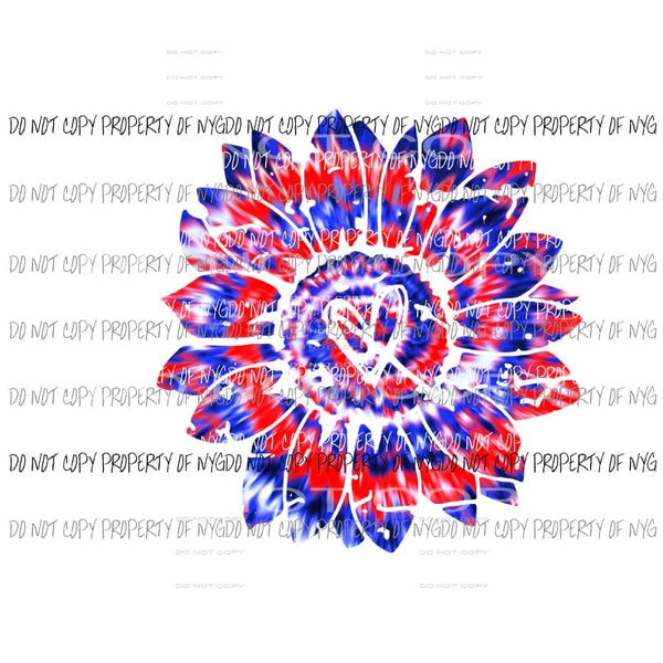 Sunflower with heart Tie Dye #2 Sublimation transfers Heat Transfer