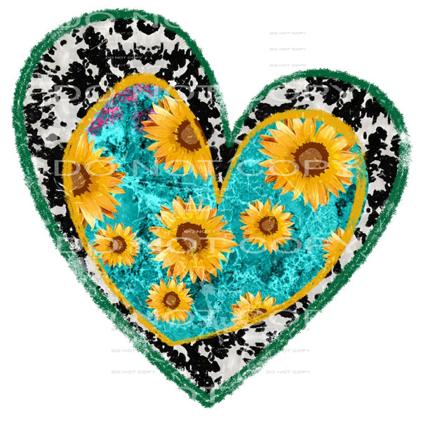 sunflowers heart #6135 Sublimation transfers - Heat Transfer