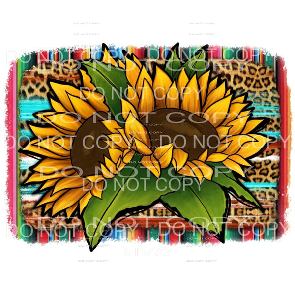 Sunflowers Serape Leopard Background #2112 Sublimation 