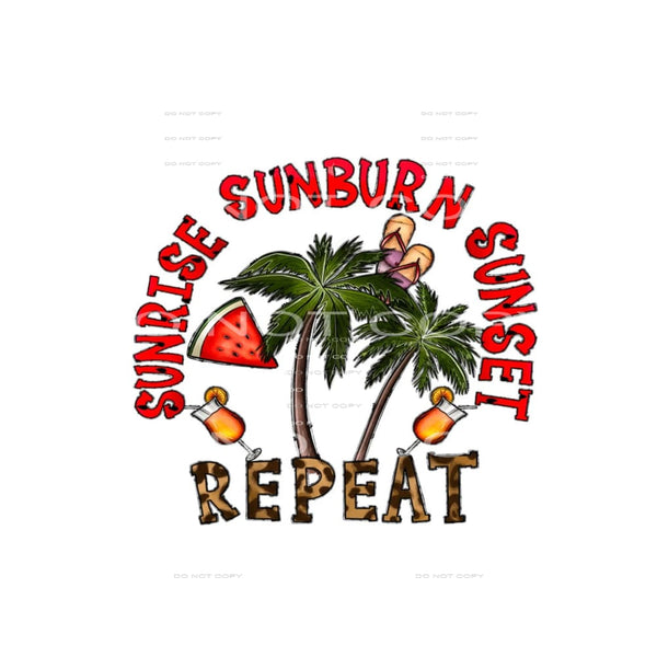 sunrise sunburn sunset repeat #6941 Sublimation transfers - 