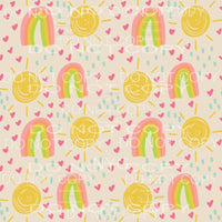 Sunshine Rainbow Hearts Seamless Pattern Sheet Sublimation 