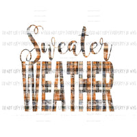 Sweater Weather Plaid Orange Sublimation transfers Heat Transfer