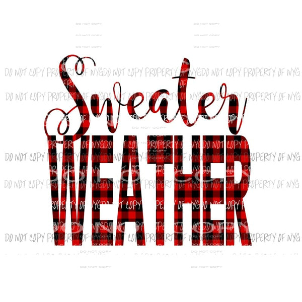 Sweater Weather Plaid Red Sublimation transfers Heat Transfer