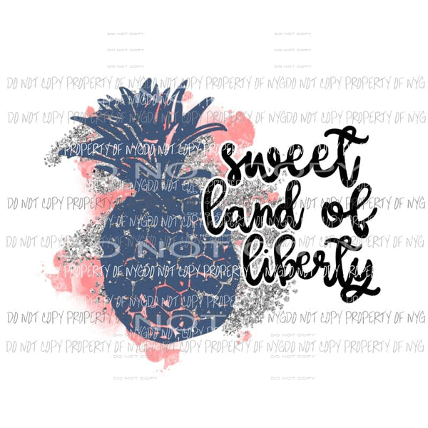 Sweet Land Of Liberty pineapple leopard Sublimation transfers Heat Transfer