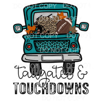 Tailgates and Touchdowns Football Helmet Leopard Blue 