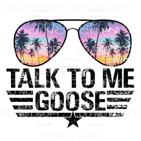 Talk To Me Goose #1 colorful palm trees Sublimation 