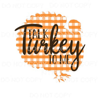 Talk Turkey To Me Orange Plaid #1460 Sublimation transfers -