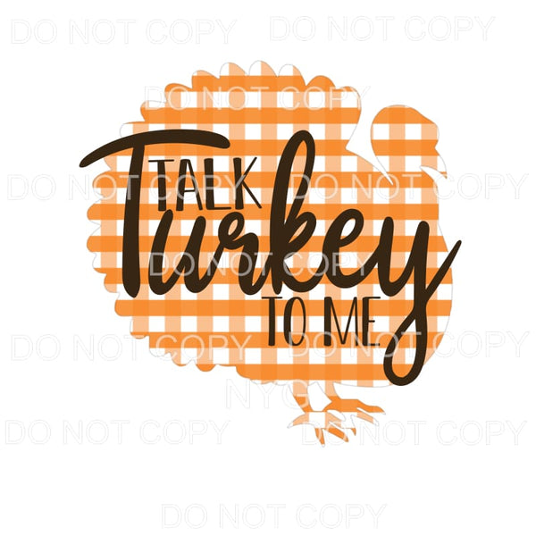 Talk Turkey To Me Orange Plaid #1460 Sublimation transfers -