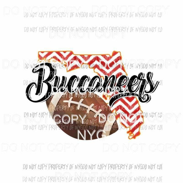 Tampa Bay Buccaneers football chevron state Sublimation transfers Heat Transfer
