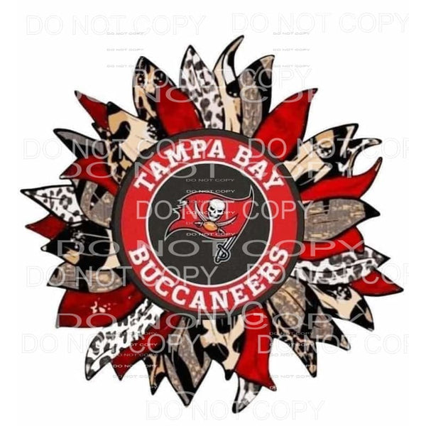 Tampa Bay Buccaneers Football Sunflowwer Red Leopard #1911 