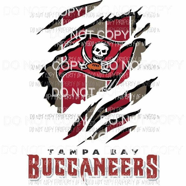 Tampa Bay Buccaneers ripped design Sublimation transfers Heat Transfer