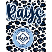 Tampa Bay Rays Baseball Light Blue Black Leopard Background 