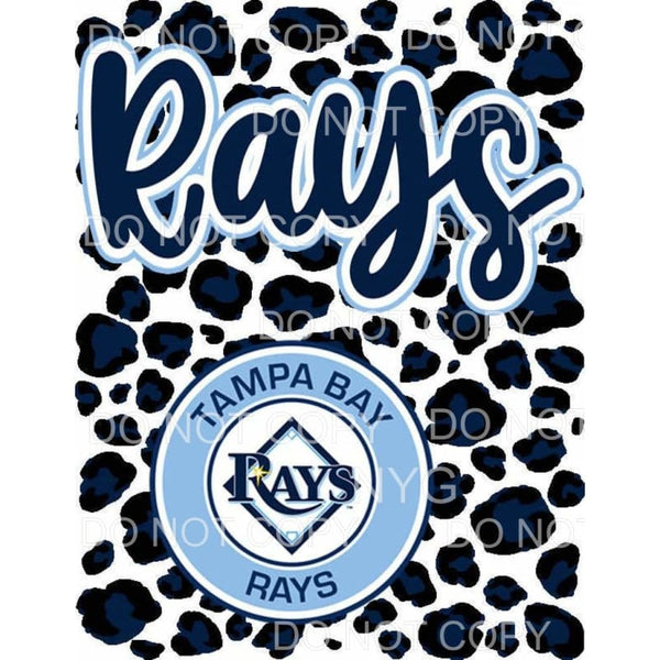 Tampa Bay Rays Baseball Light Blue Black Leopard Background 