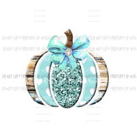 teal bow pumpkin Sublimation transfers Heat Transfer