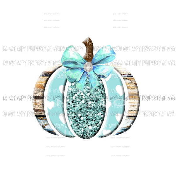 teal bow pumpkin Sublimation transfers Heat Transfer