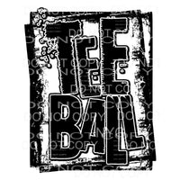 Tee Ball Distressed Double Framed Sublimation transfers - 
