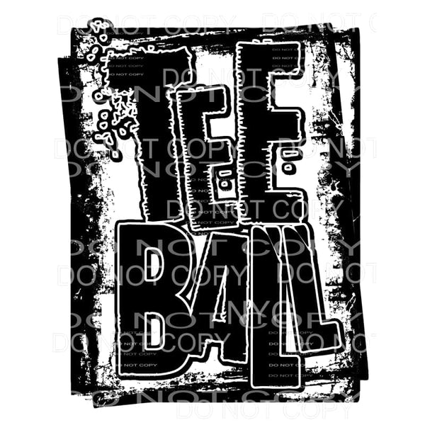 Tee Ball Distressed Double Framed Sublimation transfers - 
