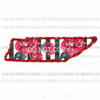 Tennessee red floral stripes Sublimation transfers Heat Transfer