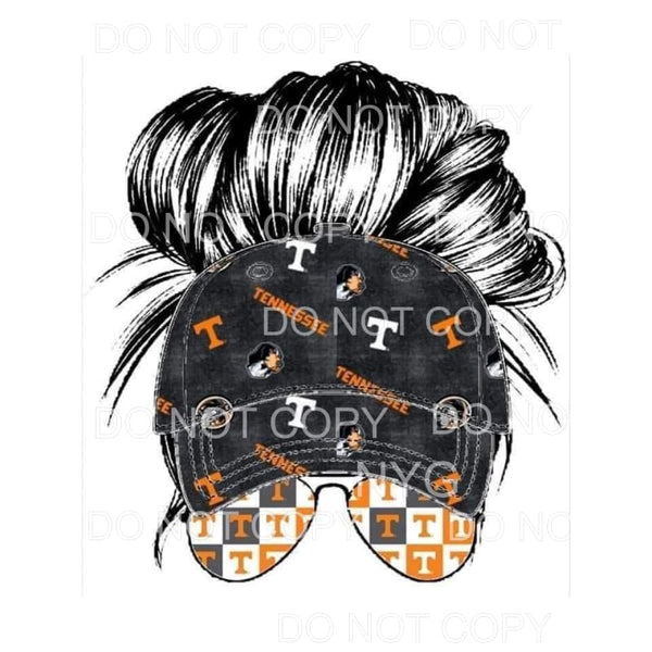 Tennessee Volunteers Football Messy Bun Hat Glasses #1725 