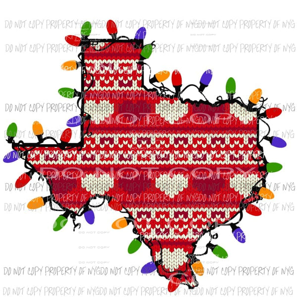 texas heart lights Sublimation transfers Heat Transfer