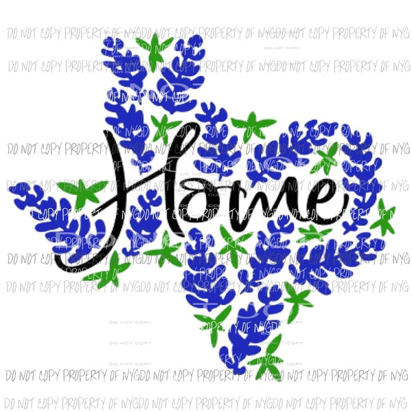 Texas Home flowers #7 Sublimation transfers Heat Transfer