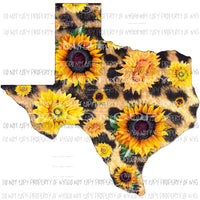 Texas leopard sunflower Sublimation transfers Heat Transfer