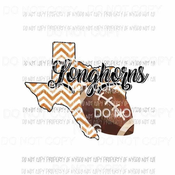 Texas Longhorns football chevron state Sublimation transfers Heat Transfer