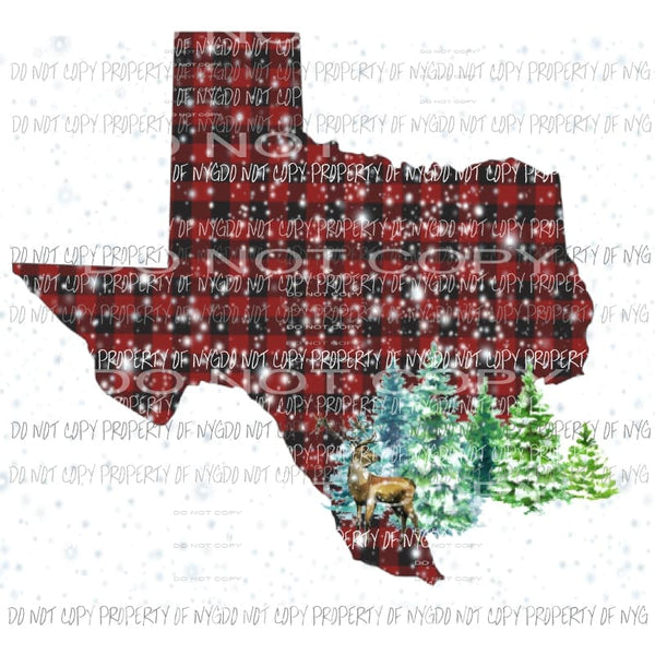 Texas Plaid deer trees Sublimation transfers Heat Transfer