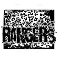 Texas Rangers Baseball Black Leopard Sublimation transfers -