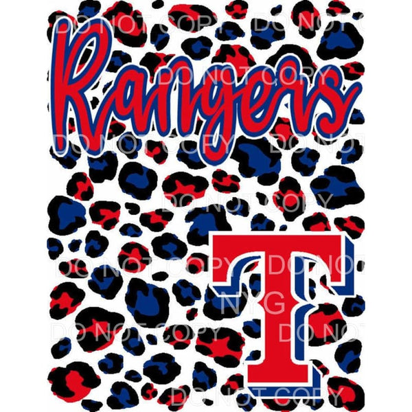 Texas Rangers Baseball Red Blue Leopard Background 