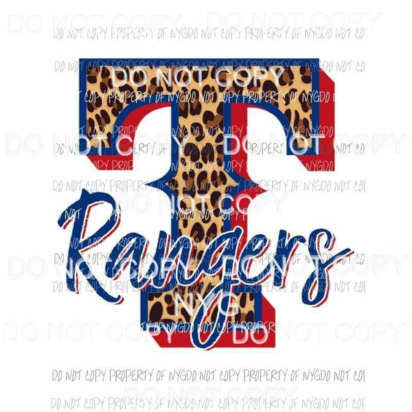 Texas Rangers leopard Sublimation transfers Heat Transfer