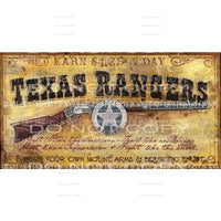 Texas Rangers vintage poster shotgun and badge Sublimation transfers Heat Transfer