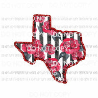 Texas red floral stripes Sublimation transfers Heat Transfer