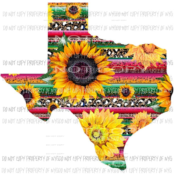 Texas serape sunflower Sublimation transfers Heat Transfer