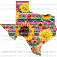 Texas serape sunflower turquoise Sublimation transfers Heat Transfer