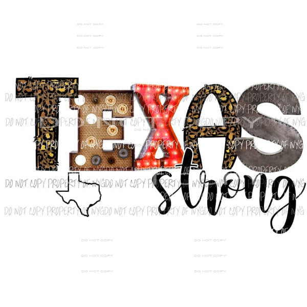 TEXAS Strong multi print leopard marquee Sublimation transfers Heat Transfer