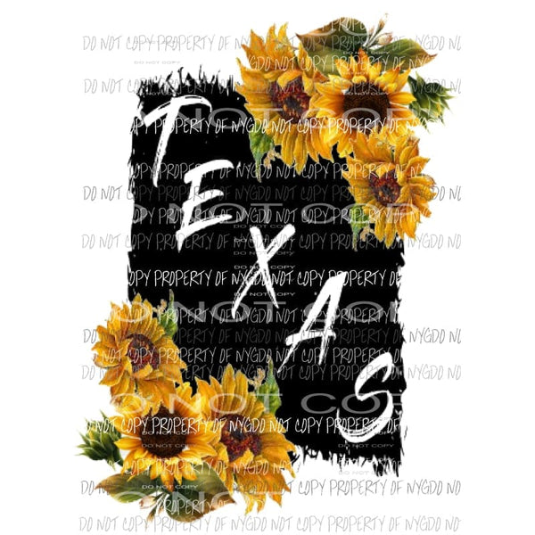 Texas Sunflower Sublimation transfers Heat Transfer