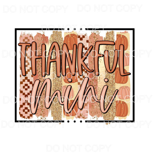 Thankful Mini Pink Blush Gold Pumpkin Brushstrokes 